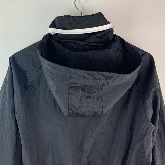 Nike Women's Tech Aeroshield Moto Black & White Jacket hooded raincoat sz large - Picture 5 of 9
